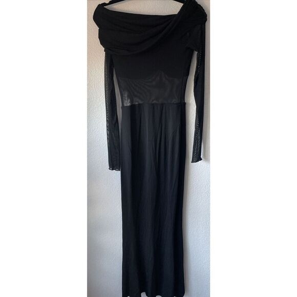 Favorite Daughter The New Era Off the Shoulder Jersey Maxi Dress Black Sz XL - Picture 7 of 7